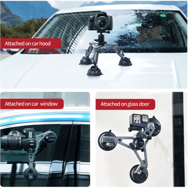 TELESIN Triple Suction Cup Camera Mount