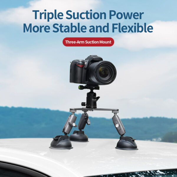 TELESIN Triple Suction Cup Camera Mount