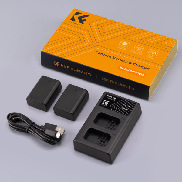 Kit Dual Baterías + Cargador NP-FW50 K&F Concept