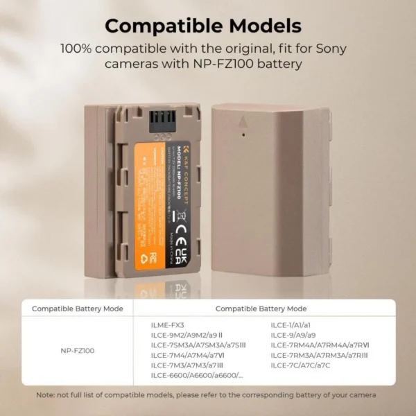 Batería Recargable USB K&F Concept NP-FZ100