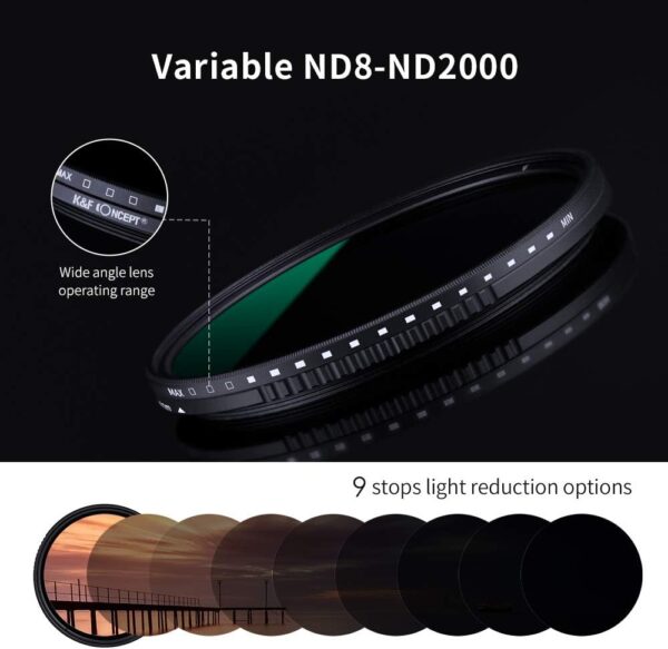 Filtro Variable ND8-2000 A Series K&F Concept