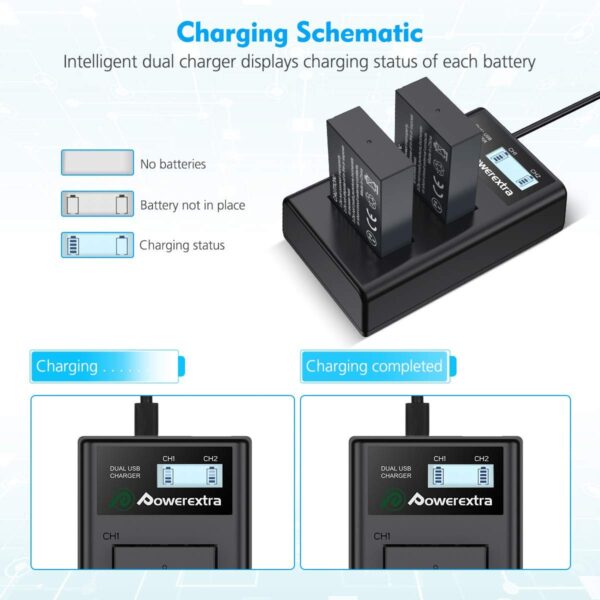 Cargador Doble Powerextra LP-E12