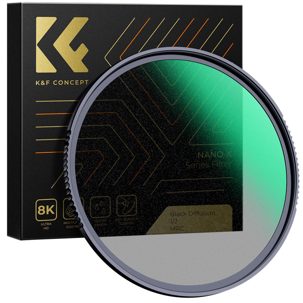 K&F 1/2 Black Mist Diffusion Effect Filter from the Nano-X Serie Filtro CPL + Black Mist 1/4 95mm Nano X K&F Concept