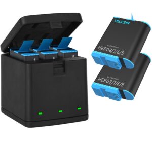 Kit Dual Baterías + Cargador GoPro Hero 5/6/7/8 Telesin