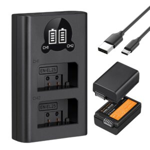 Kit Dual Baterías + Cargador EN-EL25 K&F Concept