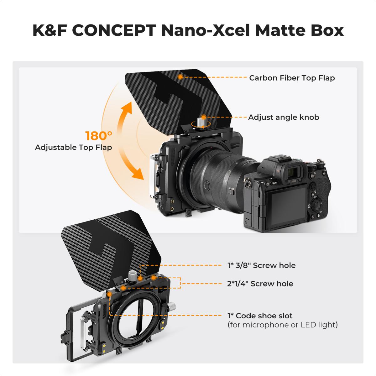 Matte-Box-Kit-KF-Concept-2 Matte Box 67/72/77/82/95mm Kit K&F Concept