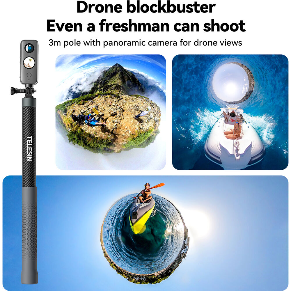 Selfie-Stick-Carbon-Fiber-3m-Telesin-GP-MNP-300-3-3 Selfie Stick Carbon Fiber 3m Telesin GP-MNP-300-3