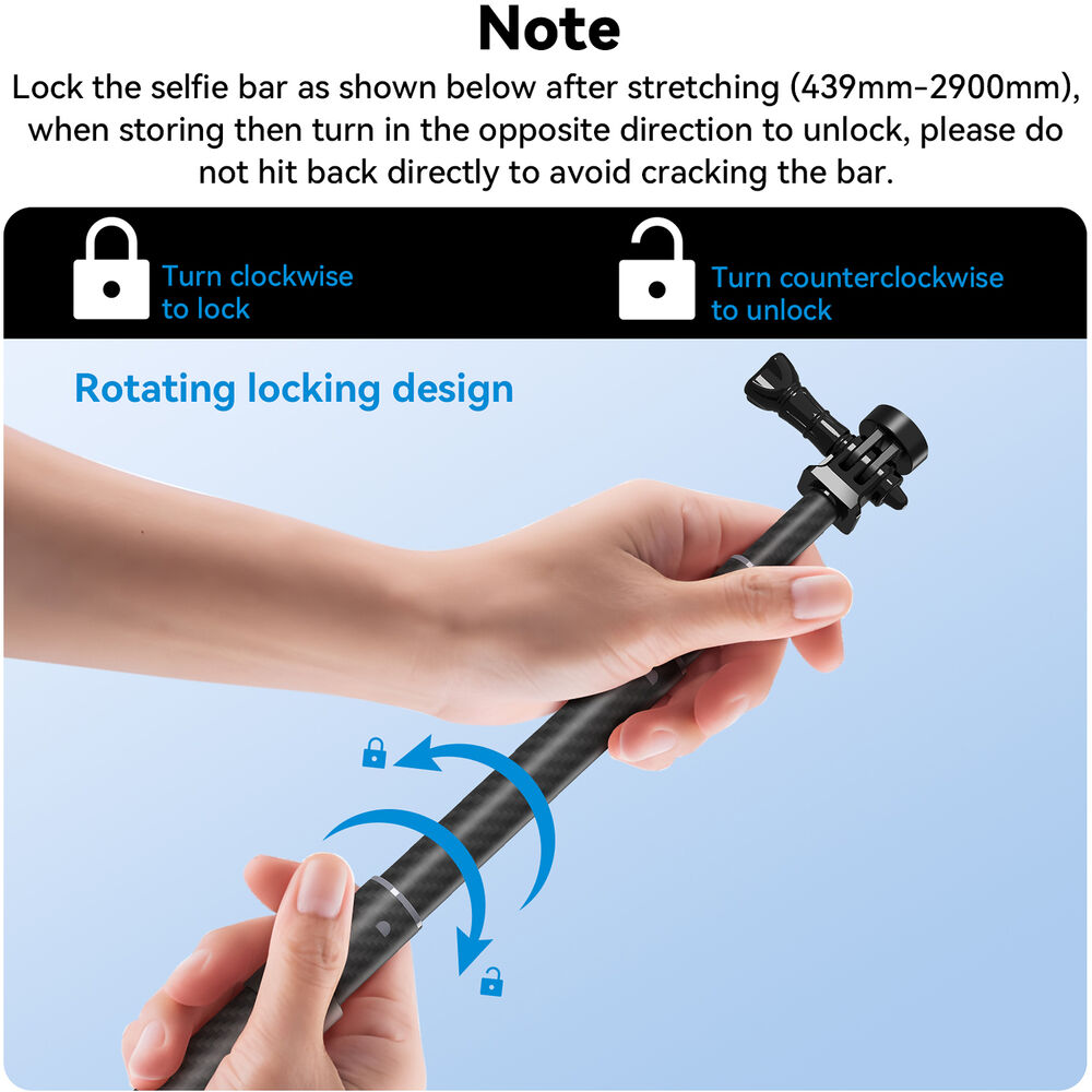 Selfie-Stick-Carbon-Fiber-3m-Telesin-GP-MNP-300-3-9 Selfie Stick Carbon Fiber 3m Telesin GP-MNP-300-3