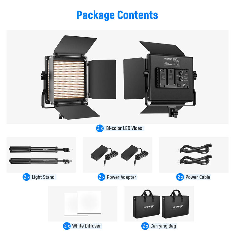 Kit-Dual-Panel-LED-BiColor-Neewer-NL660-10 Kit Dual Panel LED Bi Color Neewer NL660