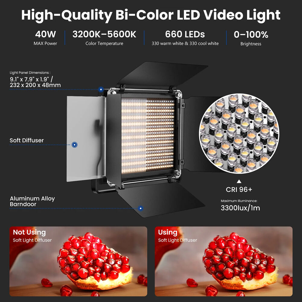 Kit-Dual-Panel-LED-BiColor-Neewer-NL660-2 Kit Dual Panel LED Bi Color Neewer NL660