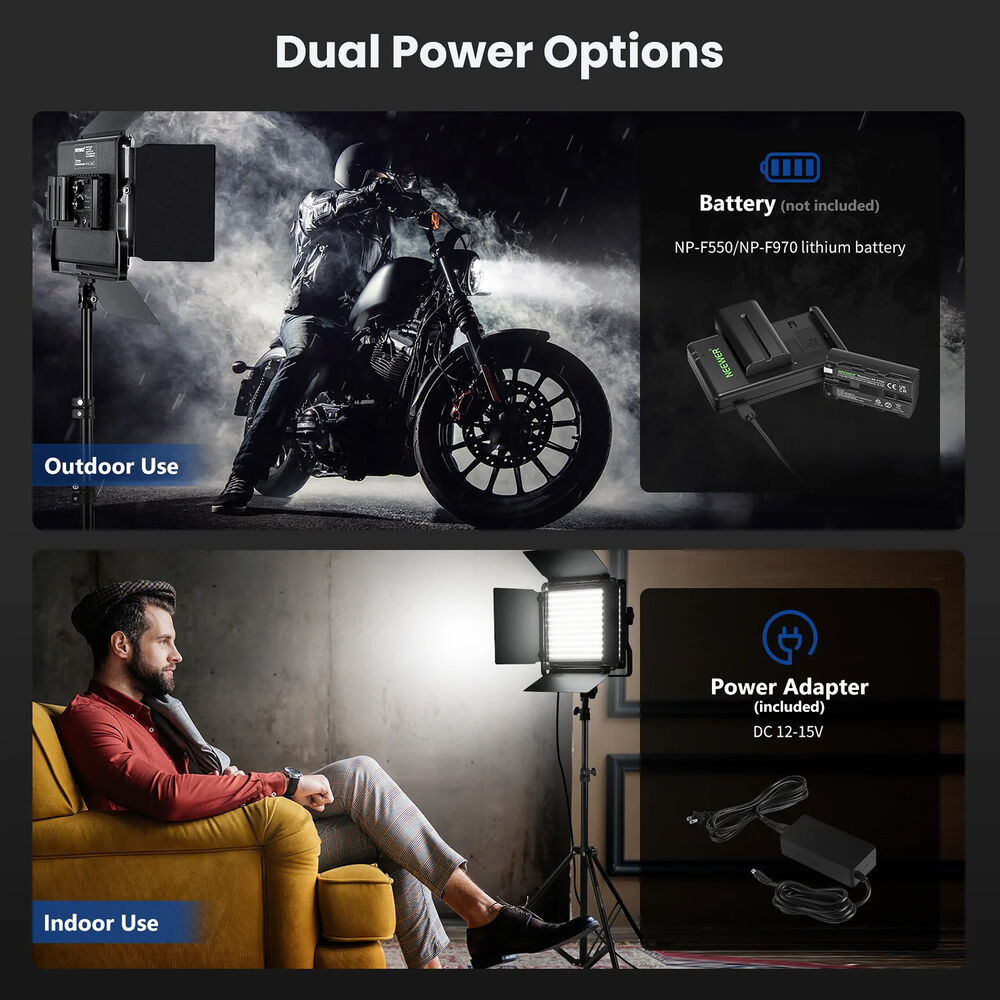 Kit-Dual-Panel-LED-BiColor-Neewer-NL660-6 Kit Dual Panel LED Bi Color Neewer NL660